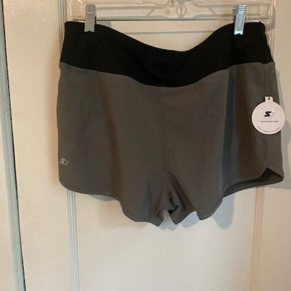 Starter Gray/Black Dri Star drawstring waist shorts, size M - Picture 2 of 4